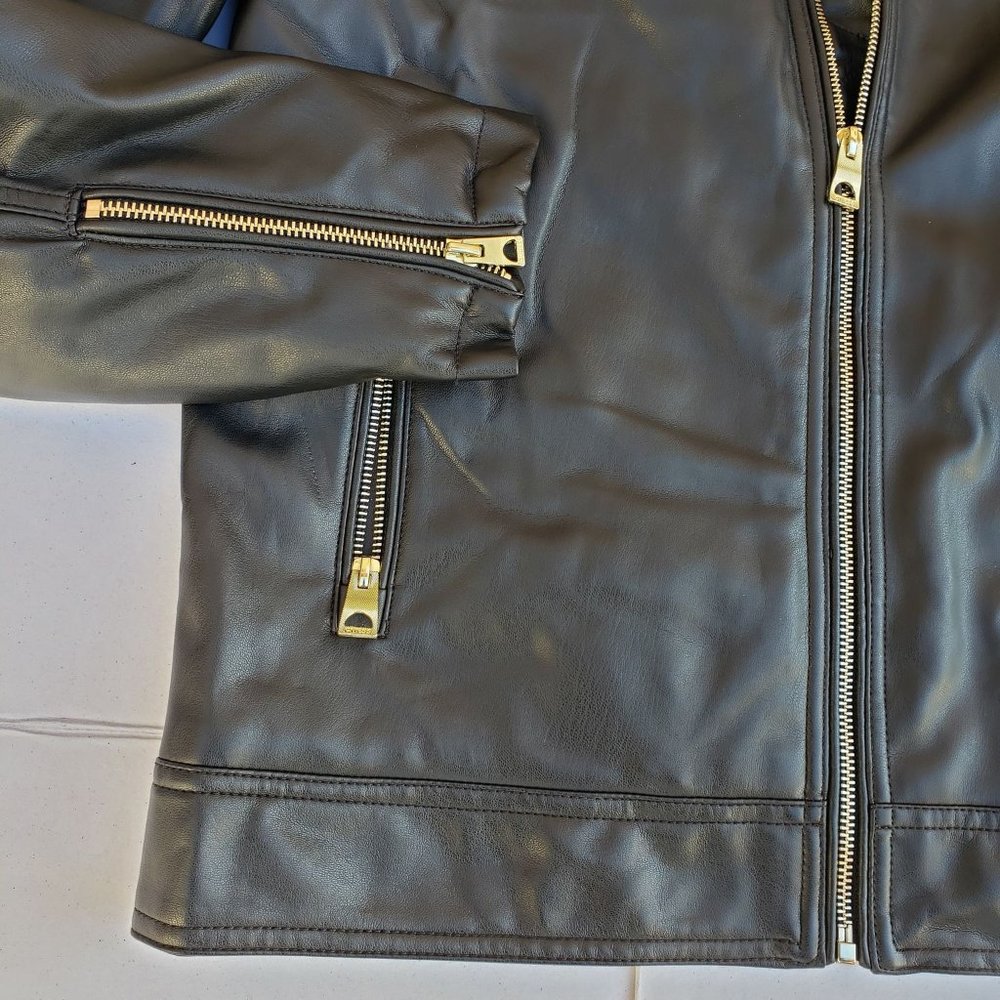 New GUESS Jace Faux-Leather Moto Jacket sz Small - Picture 7 of 11
